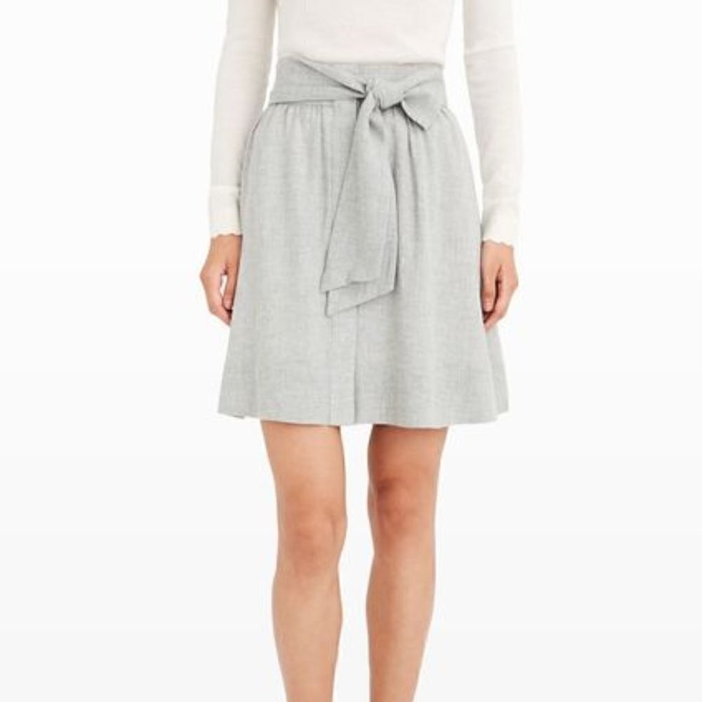 Club Monaco Jouiette Grey Button Front Sash Waist Skirt